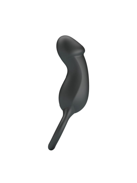 Trae Anillo Vibrador Silicona USB Negro