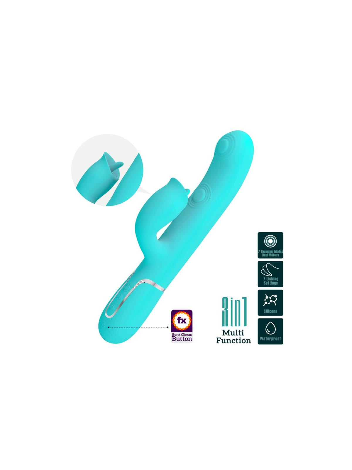 Gigi Vibrador con Licking y Thumping Turquesa