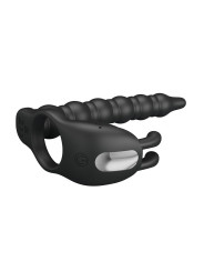Blackney Anillo Vibrador con Plug Silicona Negro
