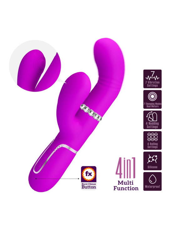 Mariana Vibrador 4en1 Silicona Fucsia