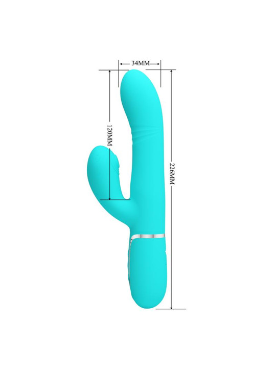 Mariana Vibrador 4 en 1 Silicona Turquesa