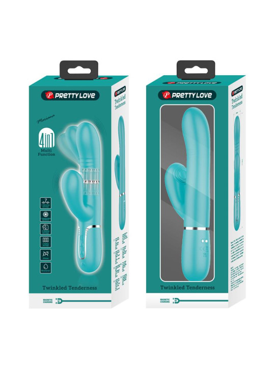 Mariana Vibrador 4 en 1 Silicona Turquesa