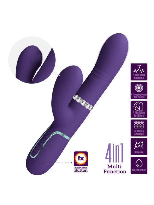 Mariana Vibrador 4 en 1 Silicona Morado