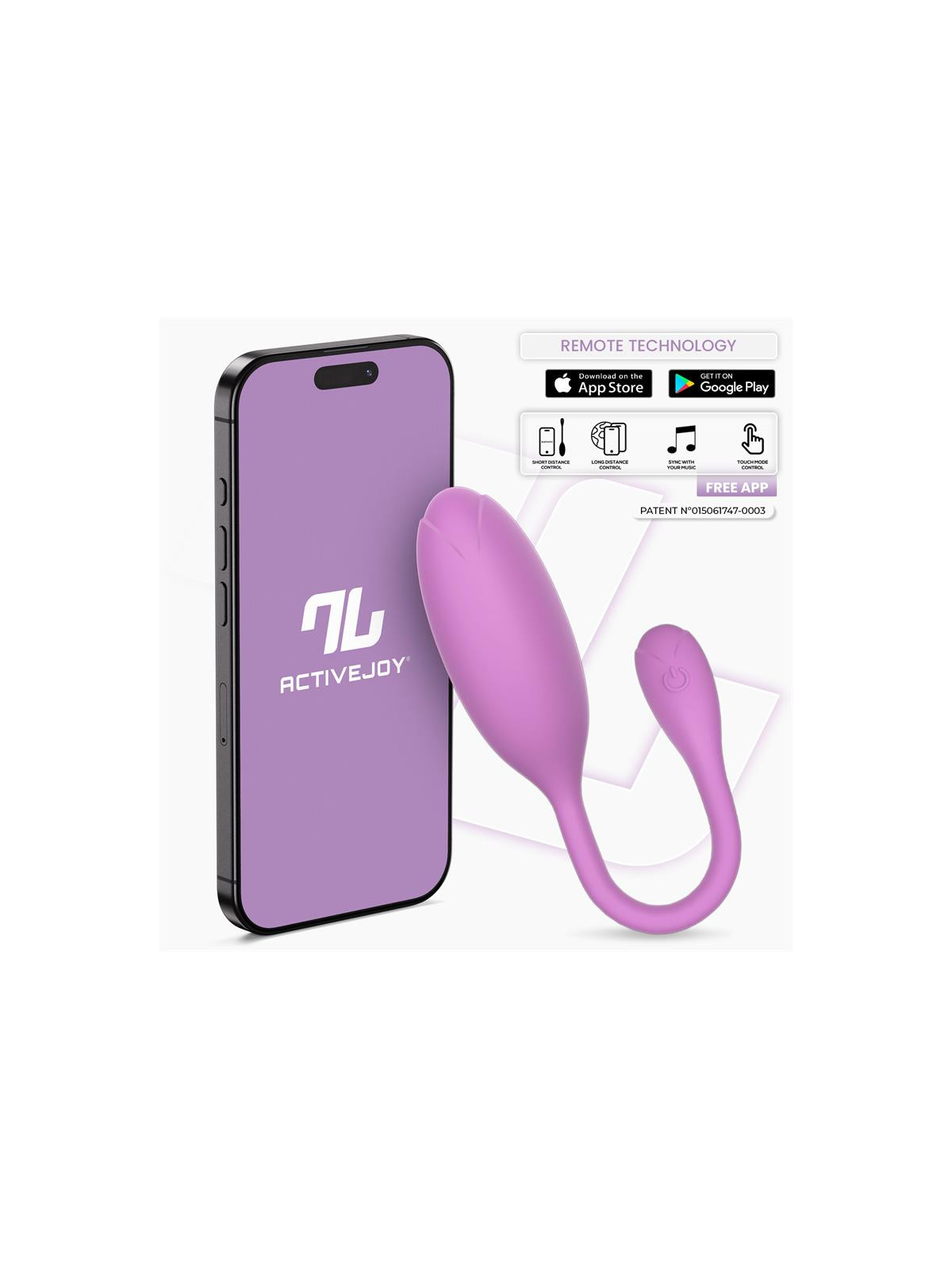Logan Huevo Vibrador con APP Silicona Unibody Púrpura