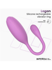 Logan Huevo Vibrador con APP Silicona Unibody Púrpura