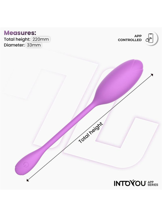 Logan Huevo Vibrador con APP Silicona Unibody Púrpura