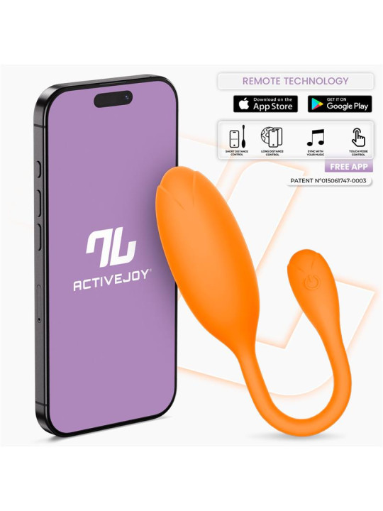 Logan Huevo Vibrador con APP Silicona Unibody Naranja