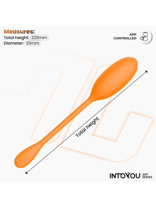 Logan Huevo Vibrador con APP Silicona Unibody Naranja