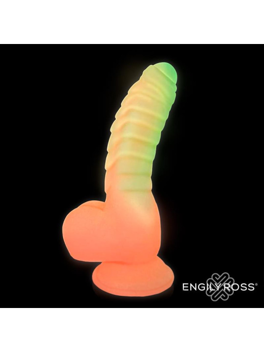 Scalidor Dildo Unicorn Brilla en la Oscuridad Silicona Líquida 18 cm