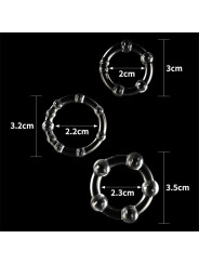 Pack de 3 Anillos para el Pene Power Plus Triple Transparentes