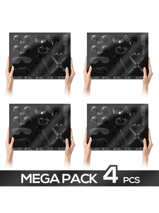 Pack de 4 Set Bondage 11 Piezas Negro
