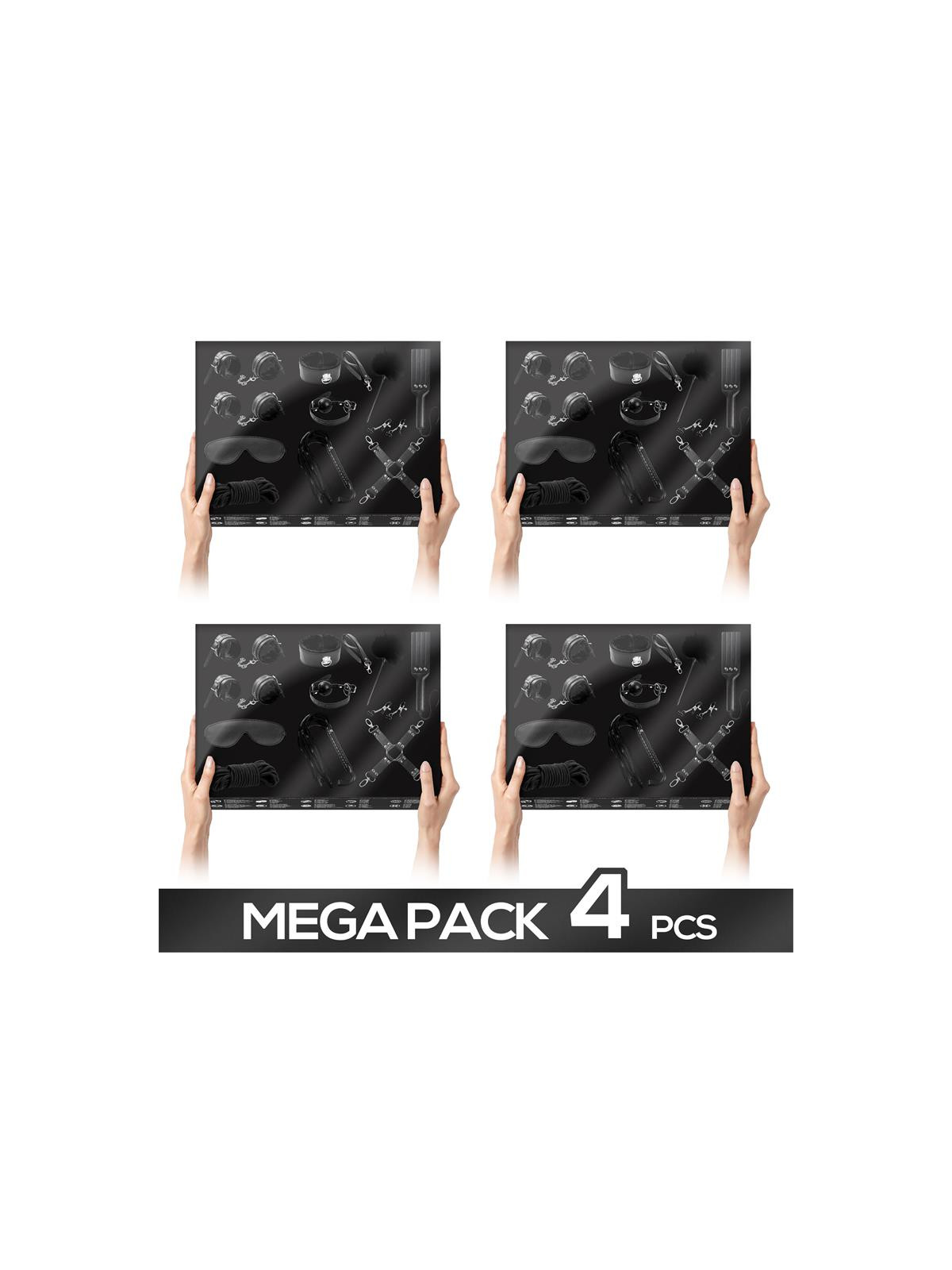 Pack de 4 Set Bondage 11 Piezas Negro