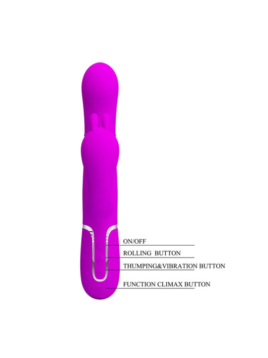 Cammy 4 in 1 Vibrador con Bolas Rotadoras y Cadena Anal
