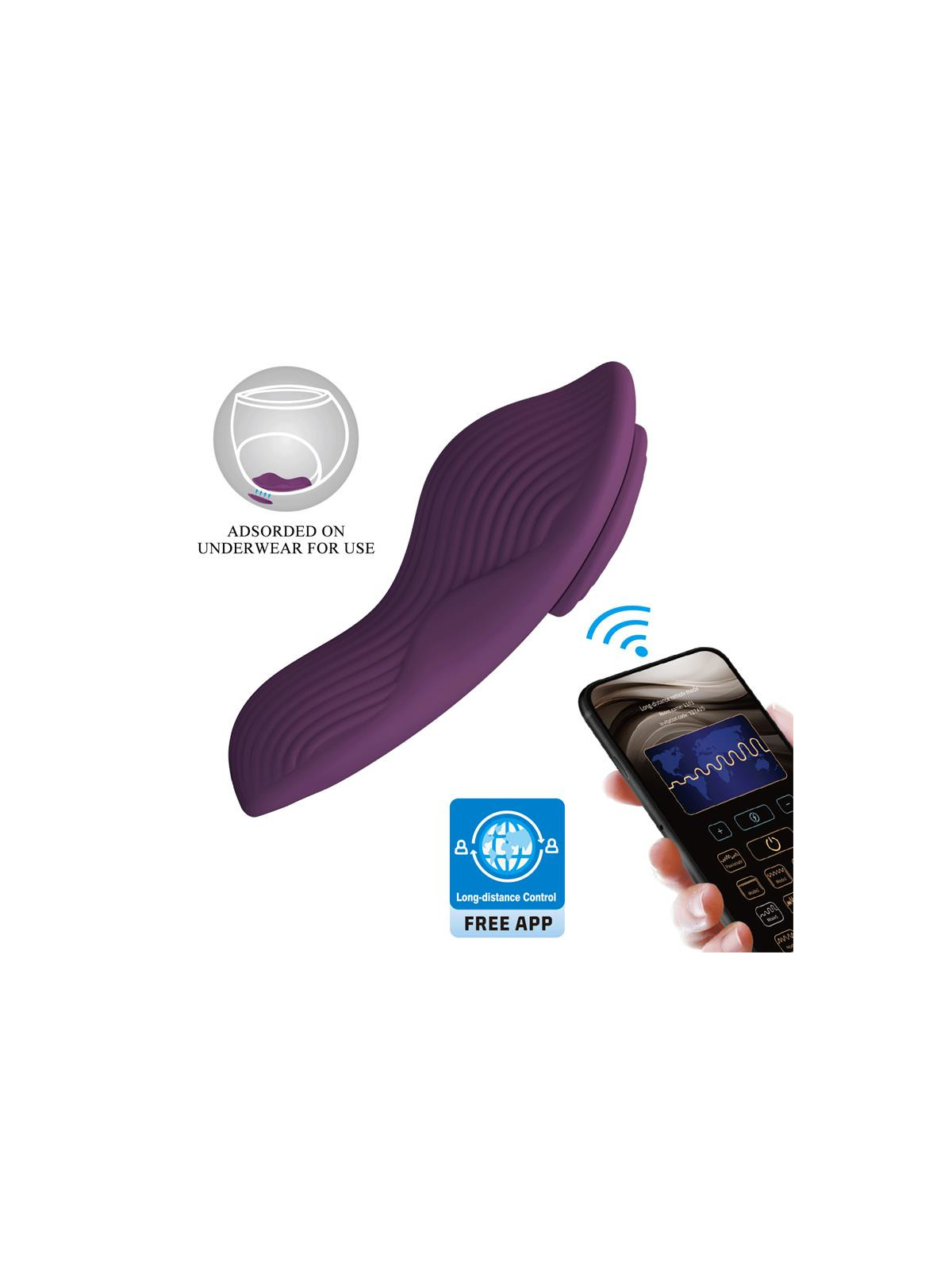 Mane Vibrador de Braguita con App Púrpura