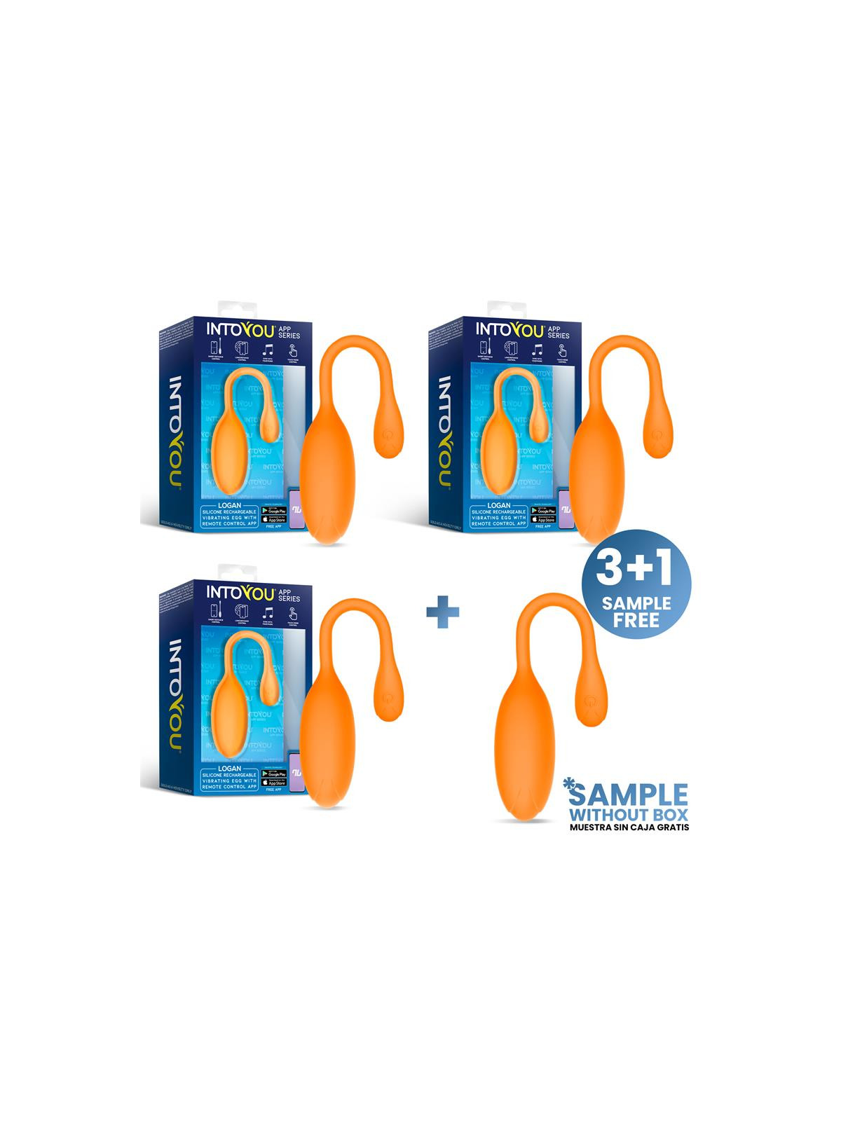Pack 3 + Muestra Logan Huevo Vibrador con APP Unibody
