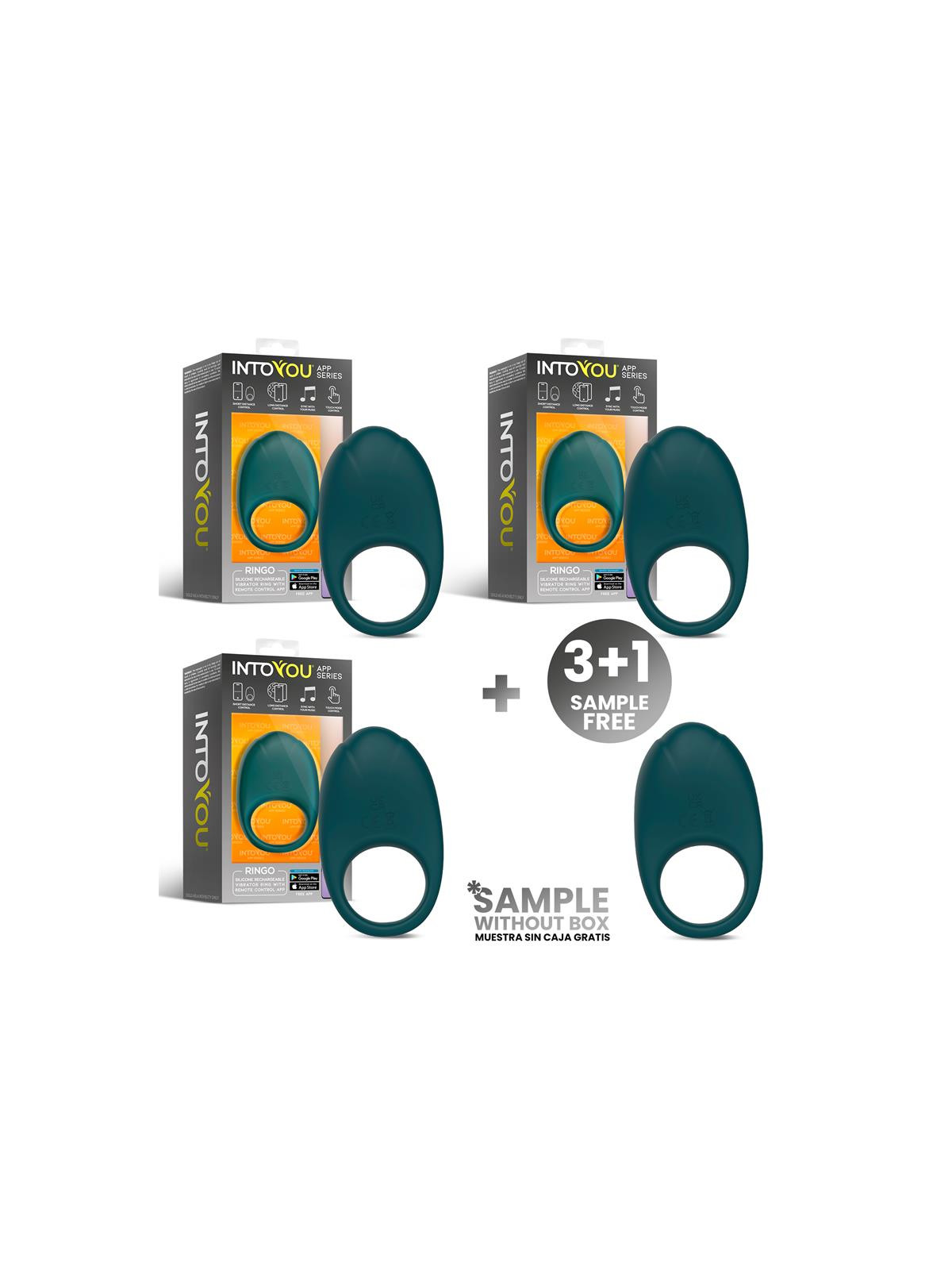 Pack 3 + Muestra Ringo Anillo Vibrador con APP Unibody