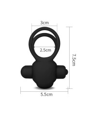 Anillo Vibrador Doble Power Clit Duo Negro