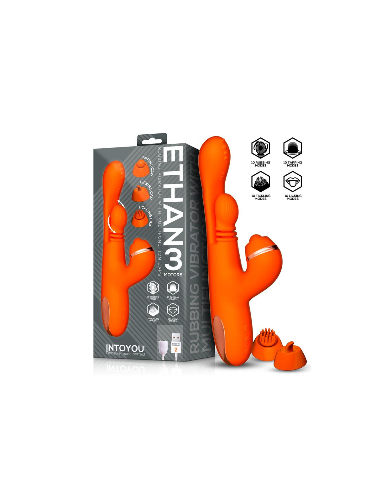 Ethan Vibrador Masaje 360º para el Punto G y Cabezales Intercambiables