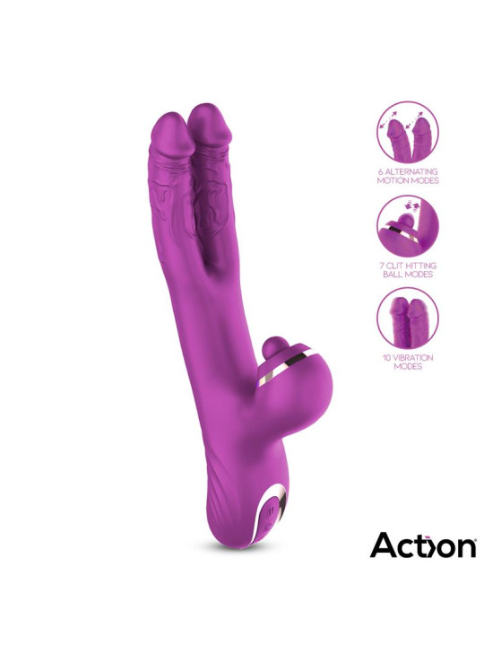 Nico Vibrador con Dildos Alternantes y Bola Percutora 4 Motores