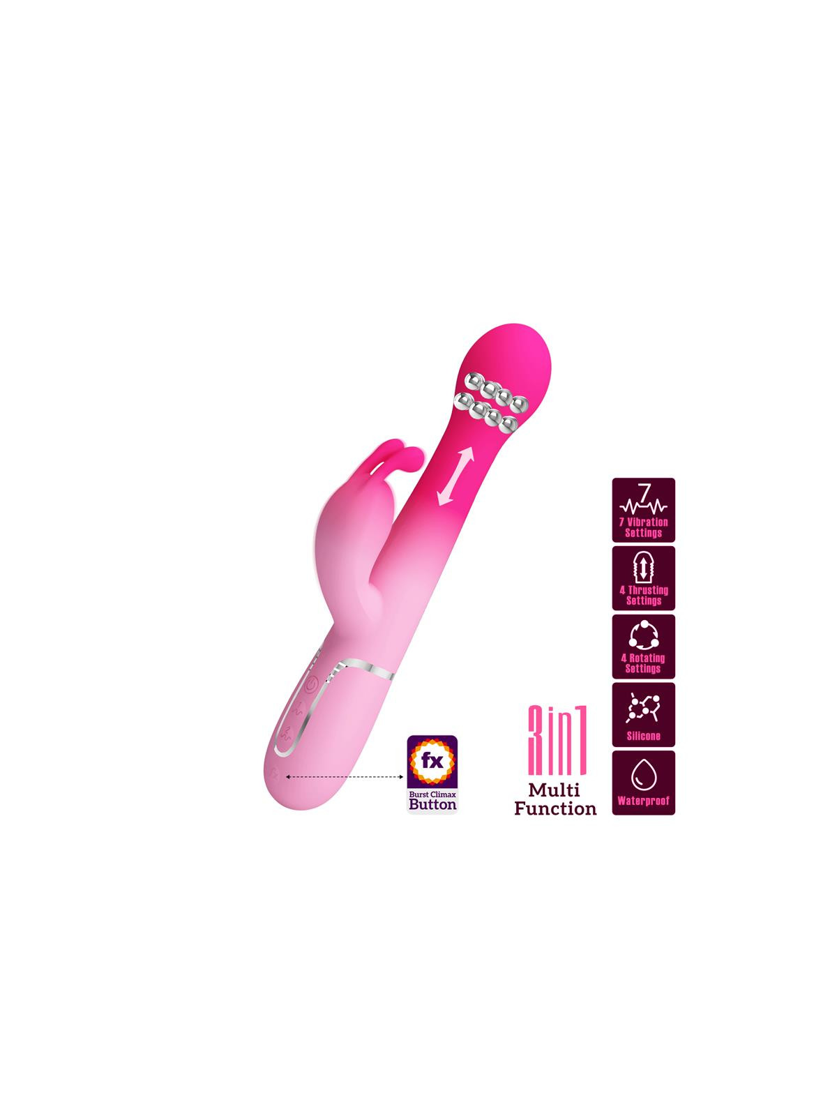 Dejon Vibrador con Thrusting y Bolas Rotatorias