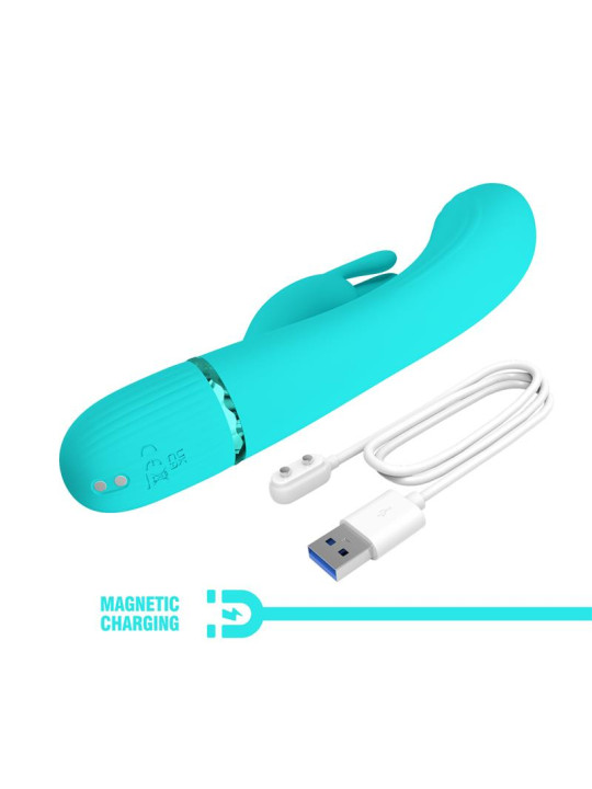 Scocco Vibrador con Rabbit Turquesa