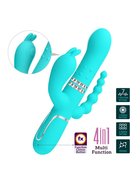 Cammy Vibrador con Bolas Rotadoras y Cadena Anal