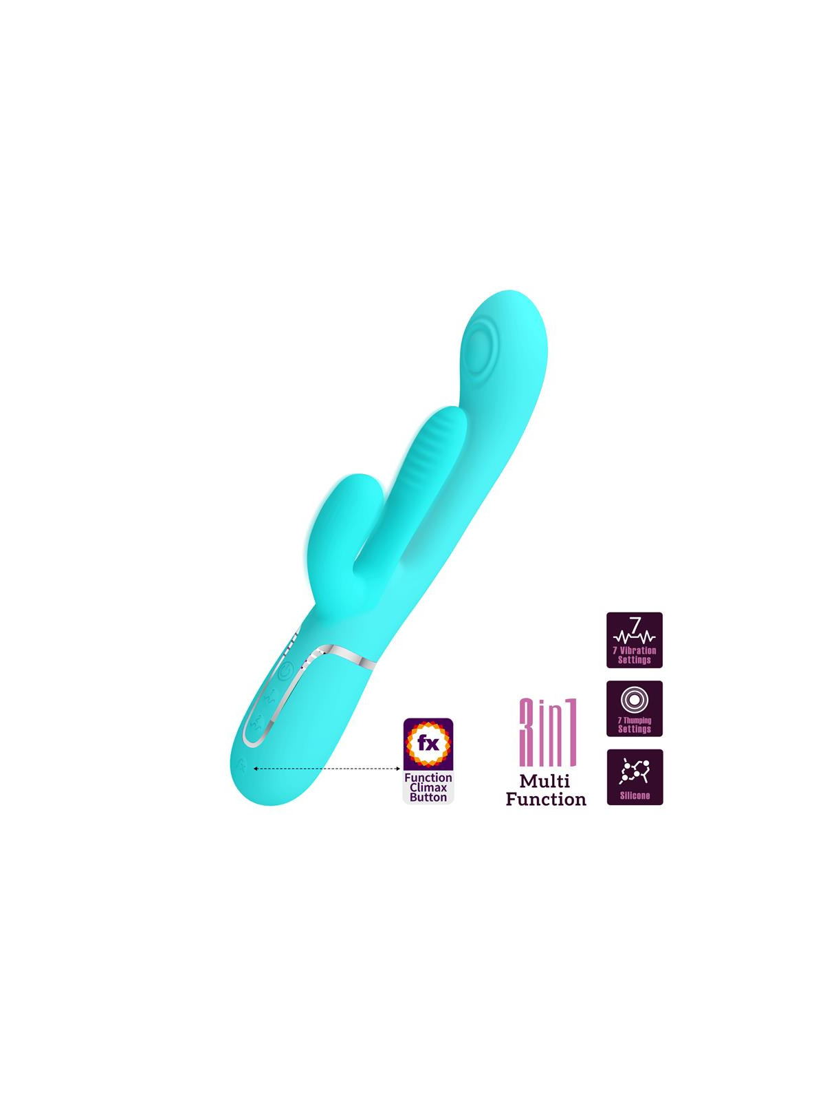 Shania Vibrador con Lengua y Thumping Turquesa