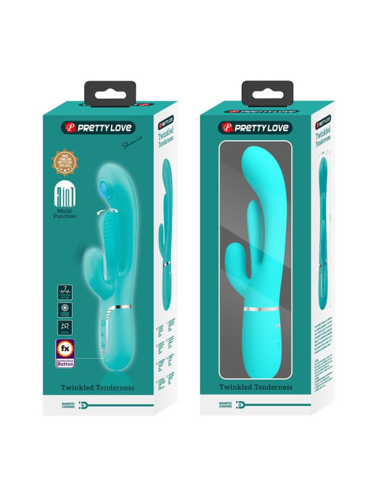 Shania Vibrador con Lengua y Thumping Turquesa