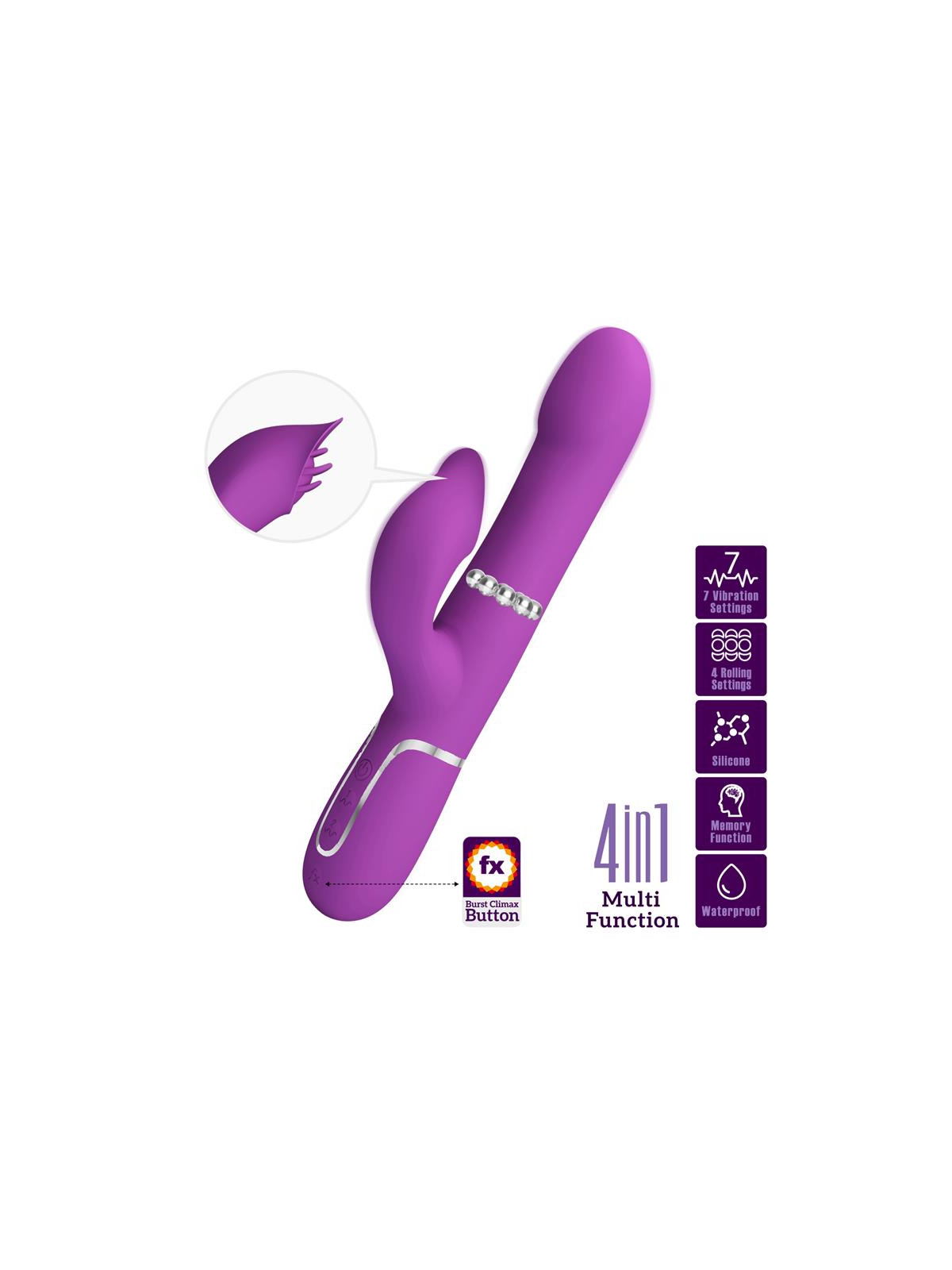 Zalin Vibrador con Bolas Rotatorias y Lengua