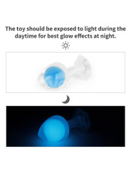 Gemoria Plug Anal Silicona Bola Interna Acero Brilla en la Oscuridad