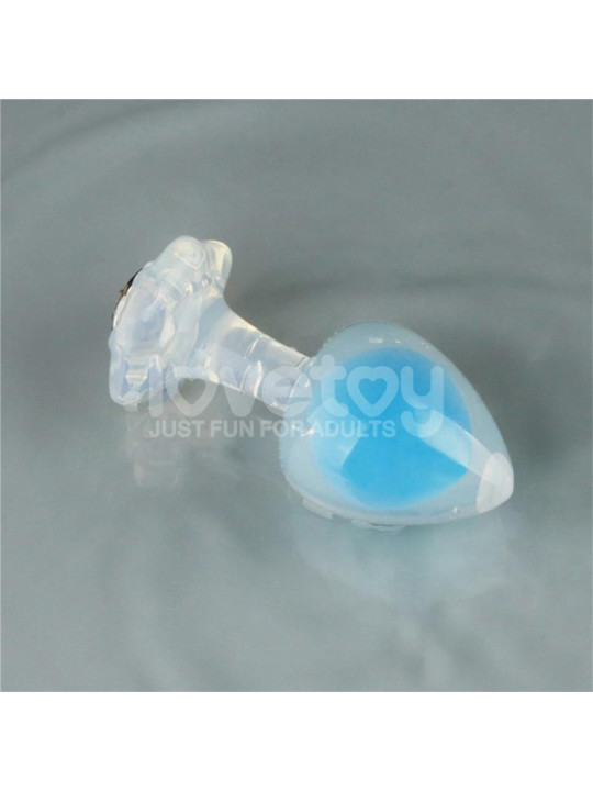 Gemoria Plug Anal Silicona Bola Interna Acero Brilla en la Oscuridad