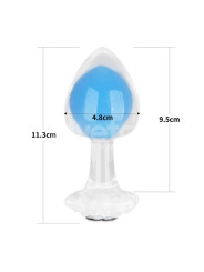 Gemoria Plug Anal Silicona Bola Interna Acero Brilla en la Oscuridad