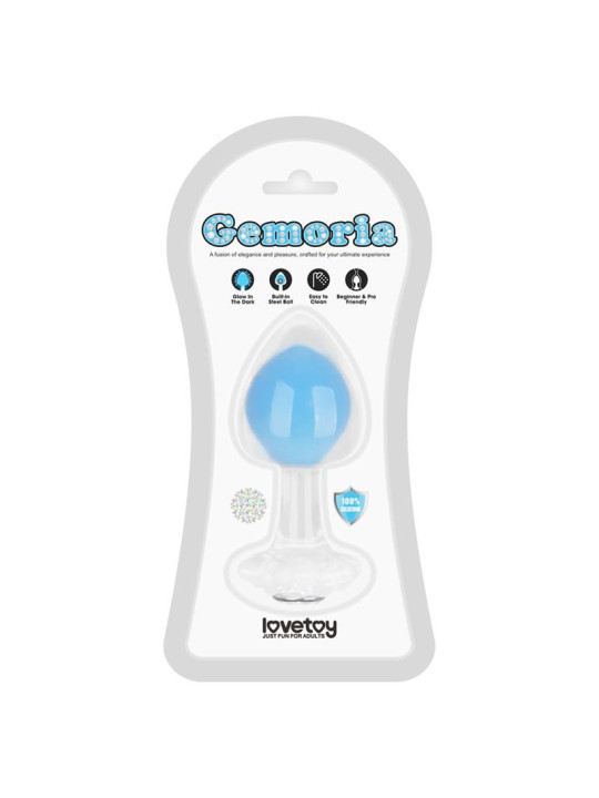 Gemoria Plug Anal Silicona Bola Interna Acero Brilla en la Oscuridad