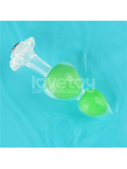 Gemoria Plug Anal Silicona Bola Interna Acero Brilla en la Oscuridad