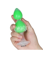 Gemoria Plug Anal Silicona Bola Interna Acero Brilla en la Oscuridad