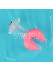 Gemoria Plug Anal Silicona Doble Punta Brilla en la Oscuridad