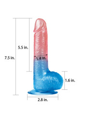 Dildo Dazzle Studs 7.5 Rosa y Azul