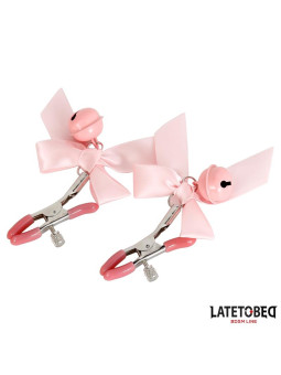 Pinzas para Pezones Lazo y Cascabel Rosa