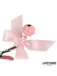 Pinzas para Pezones Lazo y Cascabel Rosa