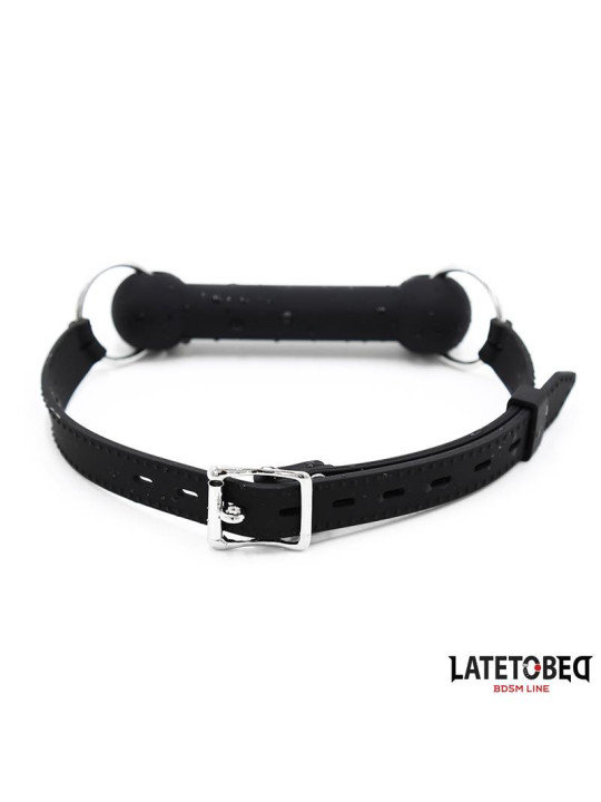 Mordaza Hueso Silicona Negro Ajustable