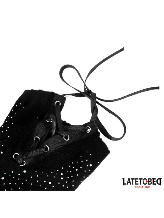 Máscara Rejilla con Brillantes y Lazo Ajustable