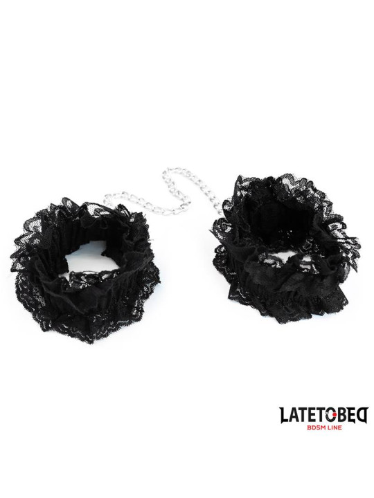 Esposas para Pies de Encaje Elástico Negro