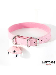 Collar con Cascabel Ajustable Rosa