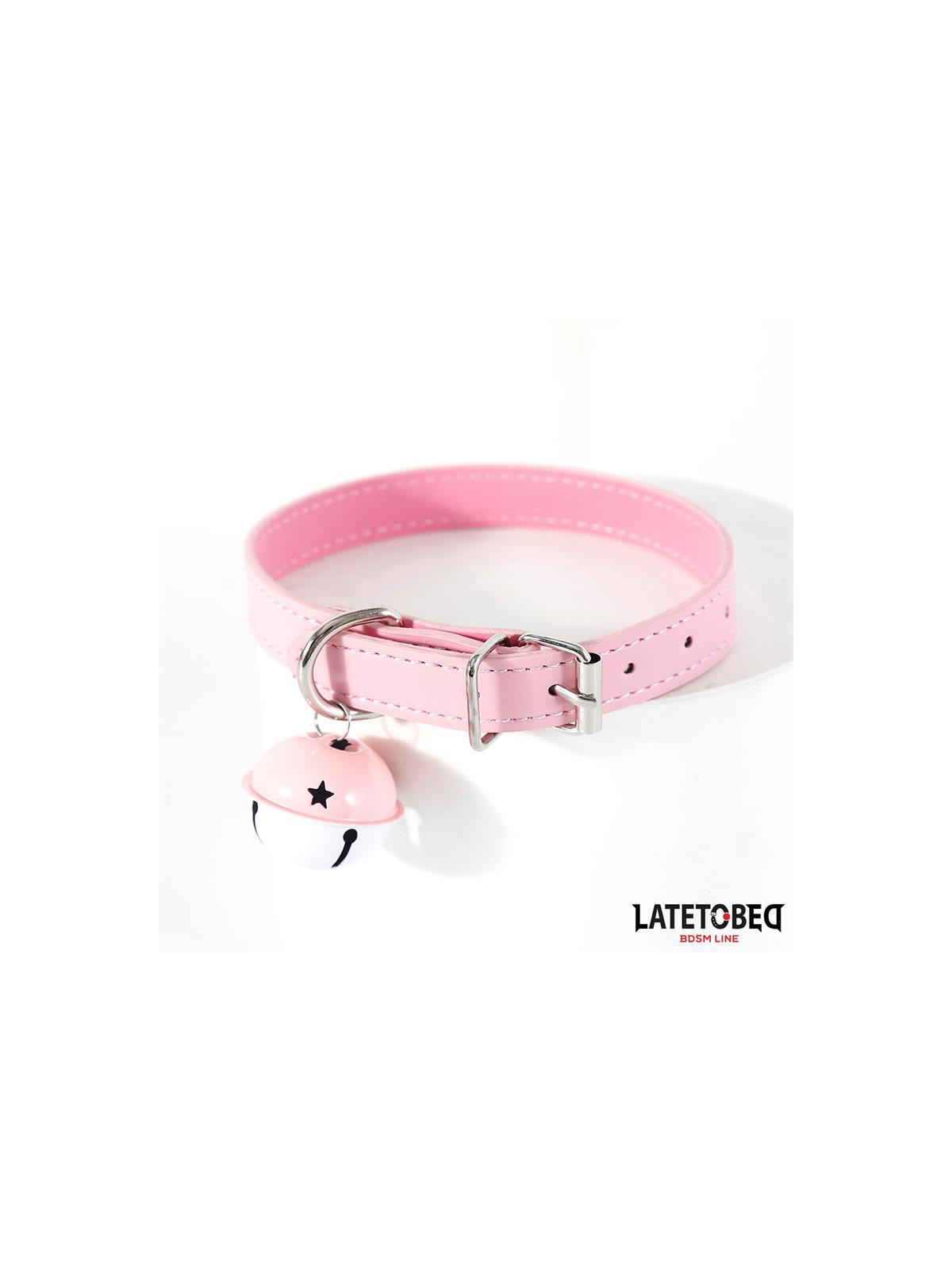 Collar con Cascabel Ajustable Rosa