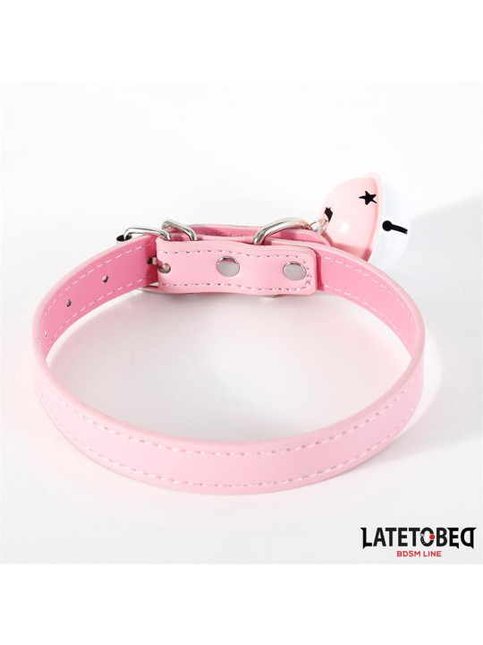 Collar con Cascabel Ajustable Rosa