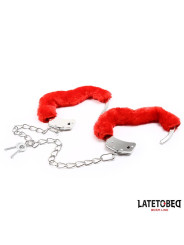 Esposas Pies Peluche Terciopelo Rojo
