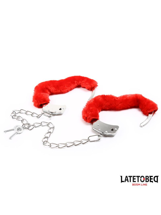 Esposas Pies Peluche Terciopelo Rojo