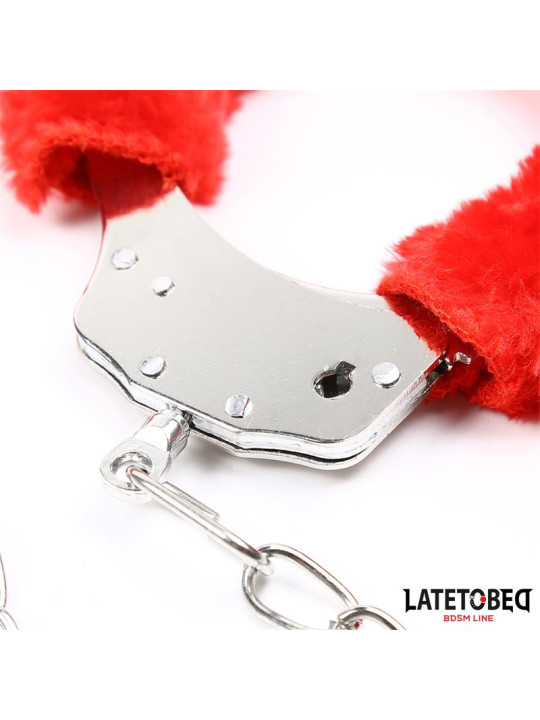 Esposas Pies Peluche Terciopelo Rojo