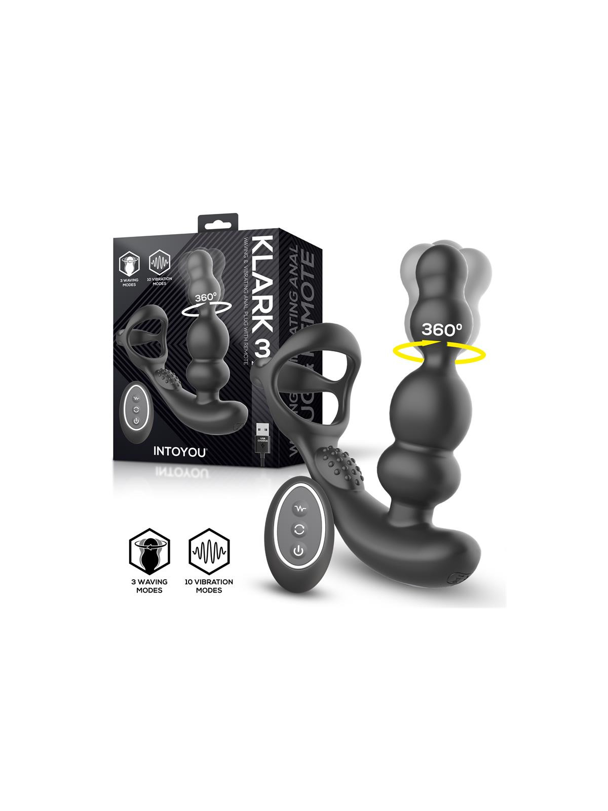 Klark Plug Anal Oscilante con Vibración y Mando a Distancia