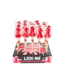 Display Piruleta Pene Cereza Efecto Calor Picante 40pcs